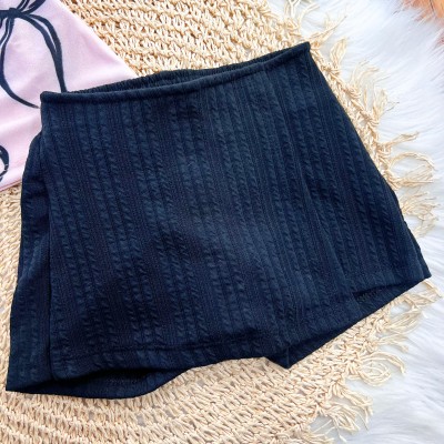Conj. Bata Lacinhos e Short Saia - Rosa e Preto
